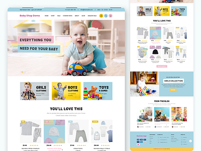 Baby Shop Demo 3d animation app banner brand brand design branding design graphic design illustration logo minimal typography ui ux vector visual design web web design website