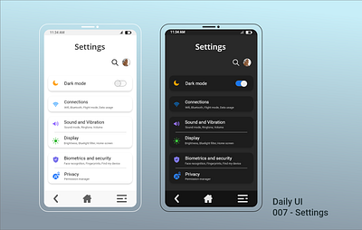 007 - Settings adobe app daily 100 challenge dailyui dailyuichallenge design minimal settings settings ui ui