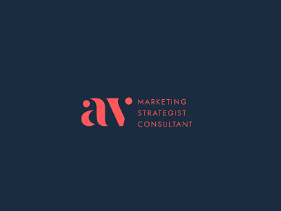 Logotype Monogram AV a av clean design consultant consulting logo corail dots logo design logotype marketing monogram logo navy blue pinky stencil v