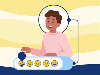 How are you feeling today? branding character design emoji emotions feelings happy illustration laughing leadership selfregulation training vector
