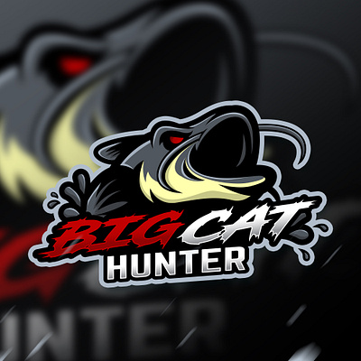 big cat hunter mascot logo design esport esport logo game gaming identity illustration illustrator logo mascot vector