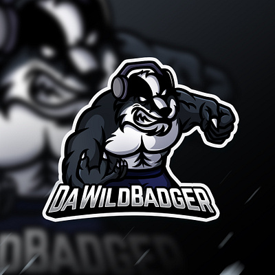 badger wild mascot logo esports branding design esport esport logo gaming identity illustration illustrator logo mascot vector