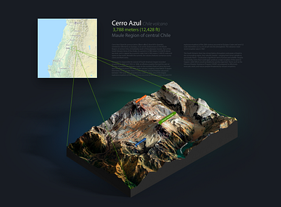 Cerro Azul - Photoshop 3d map 3d 3d map generator chile extension generator heightmap illustration map photoshop plugin volcano