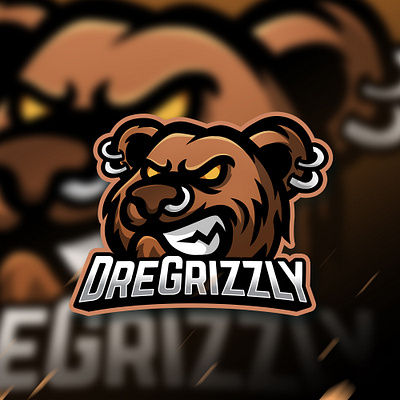 grizzly bear mascot logo esports branding design esport esport logo gaming identity illustration illustrator mascot vector