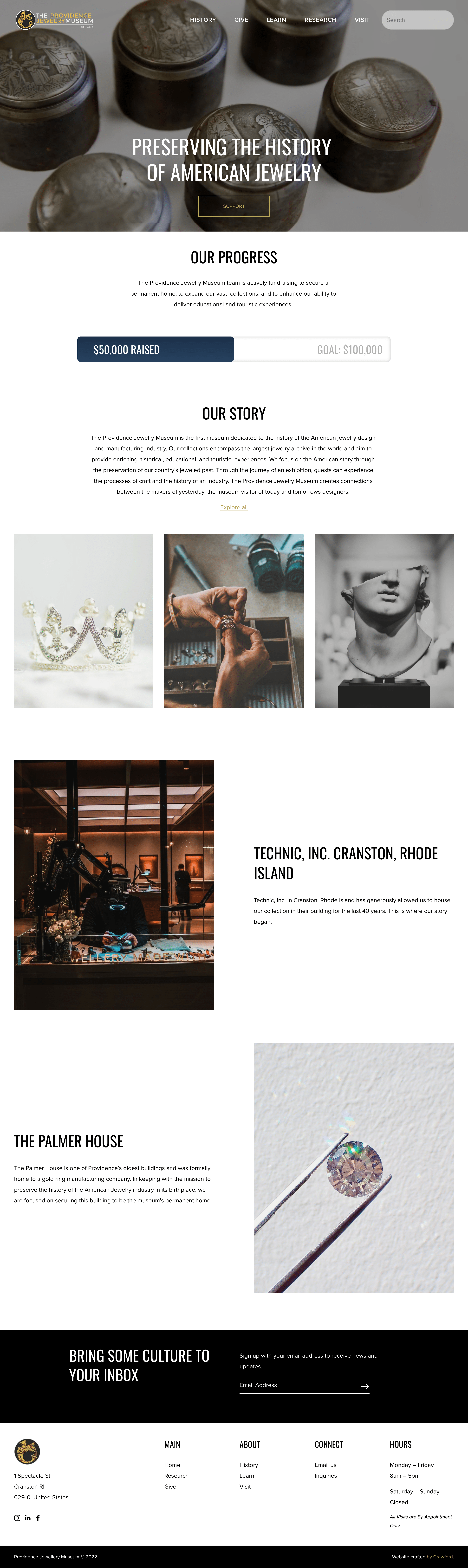 Providence Jewellery Museum | Squarespace Web Design css design html javascript squarespace web design