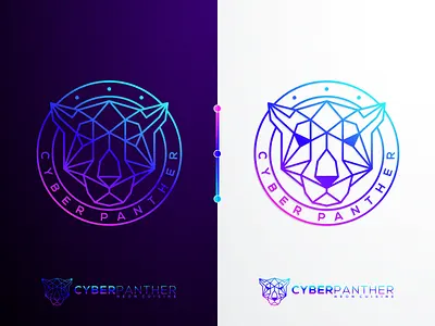 Cyber Panther abstract artismstudio branding business cat geometric identity illustration leopard lineart logo logos neon panther restaurant tiger vector