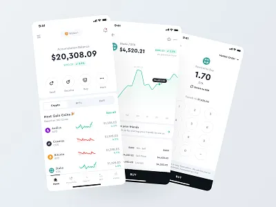 Crypto Wallet DeFi - Mobile App analytics bitcoin chart clean clean design crypto wallet defi ui wallet