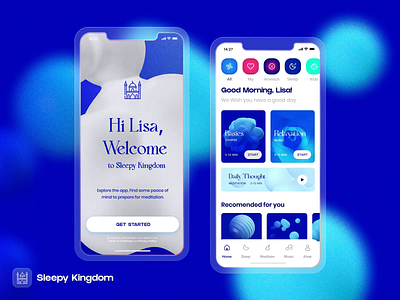 Meditation App - Concept app branding calm design glass effect graphic headspace icon illustration ios ios app ios icon konturpasha meditation meditation app meditations sattva typography