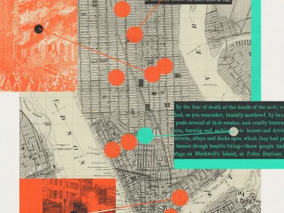 263 collage editorial illustration history illustration lo fi manhattan map new york nytimes print sunday review