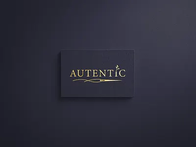 Autentic - Typography Logo branding businesscard crafts flat design gold handmade inspiration lettering lettermark logo logo design logodesign logotype luxury brand luxury logo minimalist needle