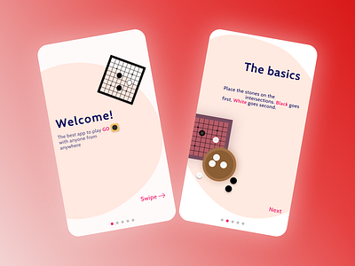 Game of GO - how to play shots adobe xd design figmadesign graphic design onboarding screen onboarding ui ui ux
