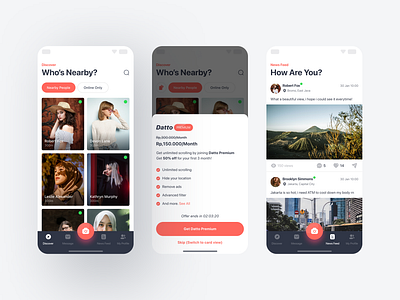 Dating App clean clean design dating dating app elegant feed love mobile mobile app mobile app design mobile ui social media tinder trend ui ui design uiux