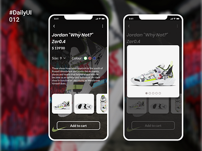 DailyUI012 e-commerce shop app daily ui dailyui dailyui012 dark design ecommerce figma geometric font nike photoshop product product page shoes shop slider ui ui design ux ux design