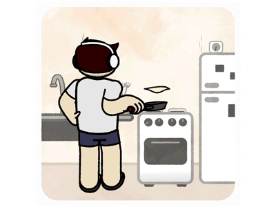 Dance and Cooking 2d 2danimation animation character design flat illustration minimal motion motiondesign vector