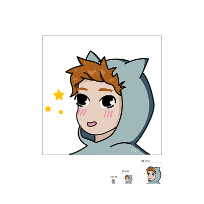 cute ikon design blue colors cute expression ikon illustration ilustrator twitch