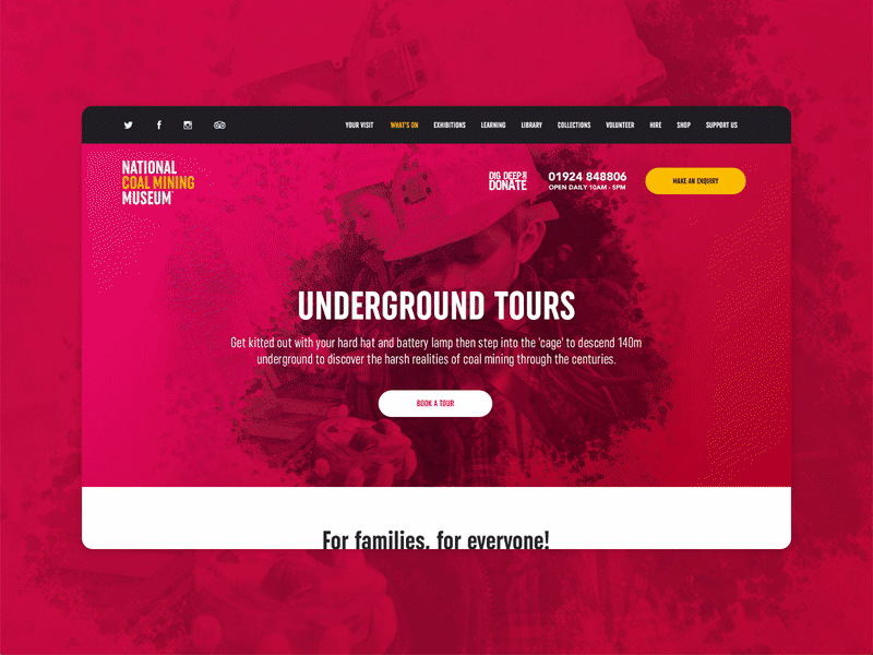 Mining Museum Refresh colour concept design digital gradient history mining motion museum ui ux website