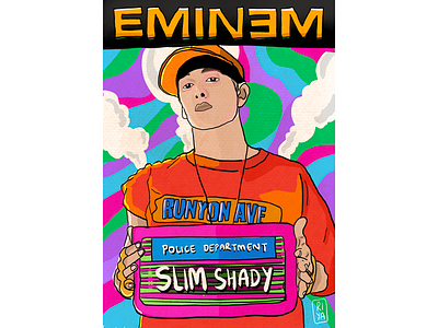 Eminent slim shady art artwork colorful design digitalart eminem illustraion music painting poster print rapper singer vibrant color