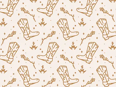 Cowboy Boot Pattern branding cowboy cowboy boot desert flat illustration minimal pattern southwest vector