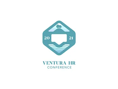 Ventura HR Conference Logo billboard branding clean design flatdesign gradients human resources illustration illustrator logo logodesign stationery typography typography design vector ventura