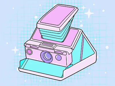 vintage branding colorful design graphic graphic design illustration illustrator logo macbook polaroid procreate vaporwave vintage vintage illustration walkman