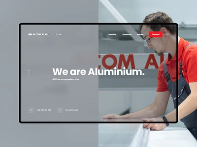 Alcom Alval aluminium clean homepage industrial landing product ui ux web webdesign website