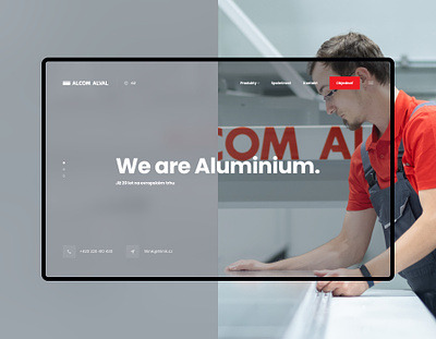 Alcom Alval aluminium clean homepage industrial landing product ui ux web webdesign website