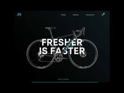 Landing Page - Daily UI - #3 animation bicycle bike dailyui dark dark ui dialy ui challenge gradient ui ui design