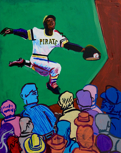 Clemente in the Corner action action sports baseball catch clemente corner crowd fielder illustration pirates pittsburgh right field roberto spectators