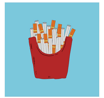 Ciggy Fries adobe adobe illustrator adobephotoshop cigarette cigars design draw flat food food illustration french fries graphic design illustration illustrator minimal photoshop ui vector