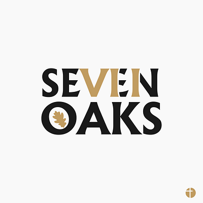 Seven Oaks carpentry design gold logo oak vector