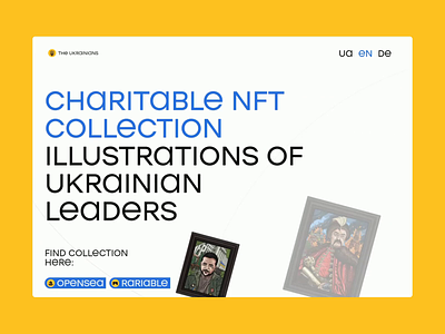 NFT website animation-The Ukrainians 3d animation army branding charity collection countries crypto design graphic design motion graphics nft president support ukraine uxui war webdesign website
