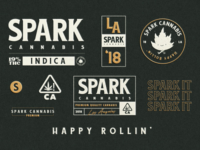 Spark Cannabis Brand Identity brand identity branding branding design cannabis cannabis branding cannabis design cannabis logo cannabis packaging color design font graphic design icon logo type vector