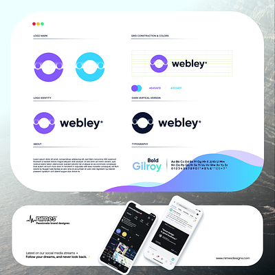 Webley design gradient letter logo logo design modern startup technology