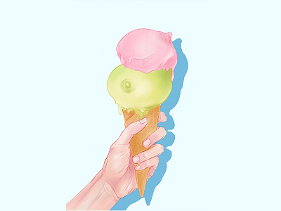 Ice Cream colorful food illustration hand icecream illustration surreal