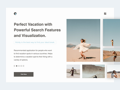 Holidy Website adobexd best2021 clean destination details page elegant explore holiday homepage landingpage minimalism profile simple tour tourism travel trending vacation website world