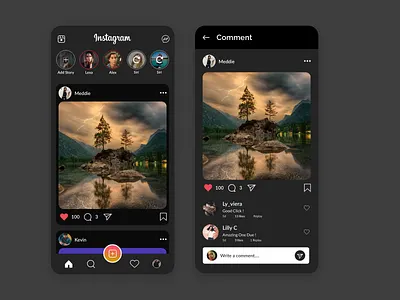 Instagram app redesigned app branding chatting app dark design fresh illustration instagram inta reels interaction design interactive interface minimal redesign redesign. reels social app ui until tomorrow instagram ux