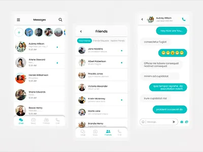 Chat App UI animation branding design illustration illustrator logo minimal typography ui ux