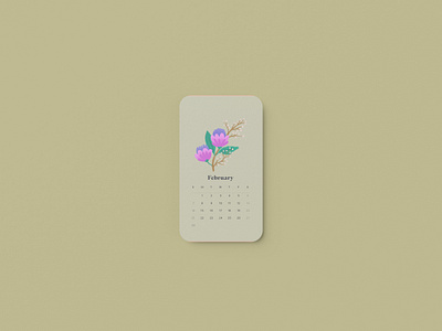 February 2021 Calendar 2021 2021 calendar applepencil digitalart february flat floral florals flowers illustration illustrator madewithprocreate pastel procreate sketch