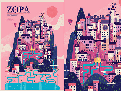 :::Zora (Invisible Cities)::: architecture building city city design fantasy illustration minimal vector vector design