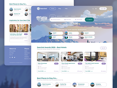 Searchel - Hotel Booking Website Concept design hotel hotel booking landing landing page travel ui ux web