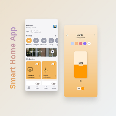 Smart Home App Design app design design home app home automation smart home uidesign uiux ux design