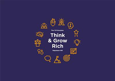 Think And Grow Rich The 13 Principles icon napoleon hill positive mental attitude positivity think and grow rich