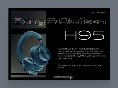 B&O H95 Brutalist Concept bang olufsen bo bold font brutalism brutalist clean figma french designer grid headphones interface design simple ui