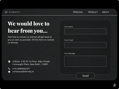 Contact Us page UI app contact us dailyui dailyuichallenge design figma minimal ui userinterface web webdesign
