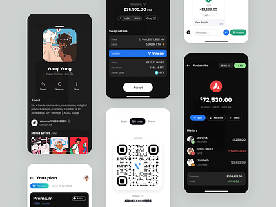 Crypto / Social Network app crypto decentralized defi design eth ethereum farm finance fintech light mining network payment product profile social stake ui ux