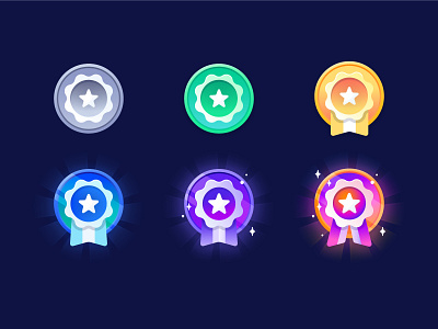 Rank Ribbons achievement award badge badges certificate codeverse coding gradient illustration illustrator kids level up rank rank system ranking reward ribbon star