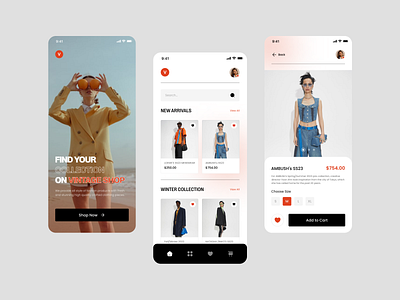 VINTAGE SHOP - Mobile App 3d animation app application branding clean clothes collection color design graphic design illustration logo motion graphics popular shop style ui ux vector