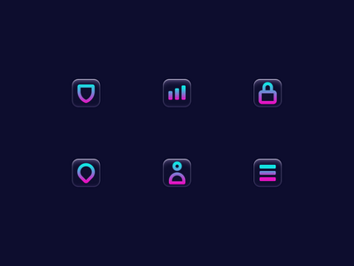 Glass Icons branding clean figma glass gradient icon kovalev modern nicholas simple square vector