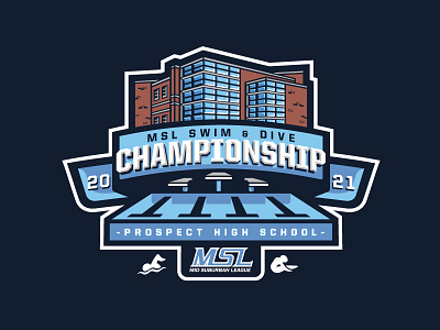 MSL SWIM AND DIVE CHAMPIONSHIP branding champion championship design illustration school swim swimming pool type