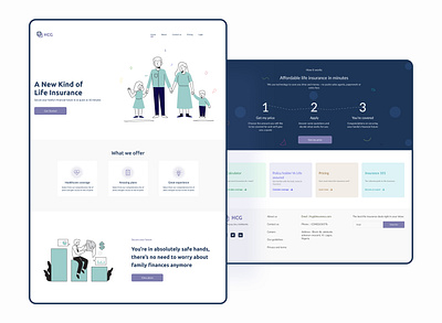 HCG landing page figma illustration insurance company landing page life insurance uiux user interface design web design